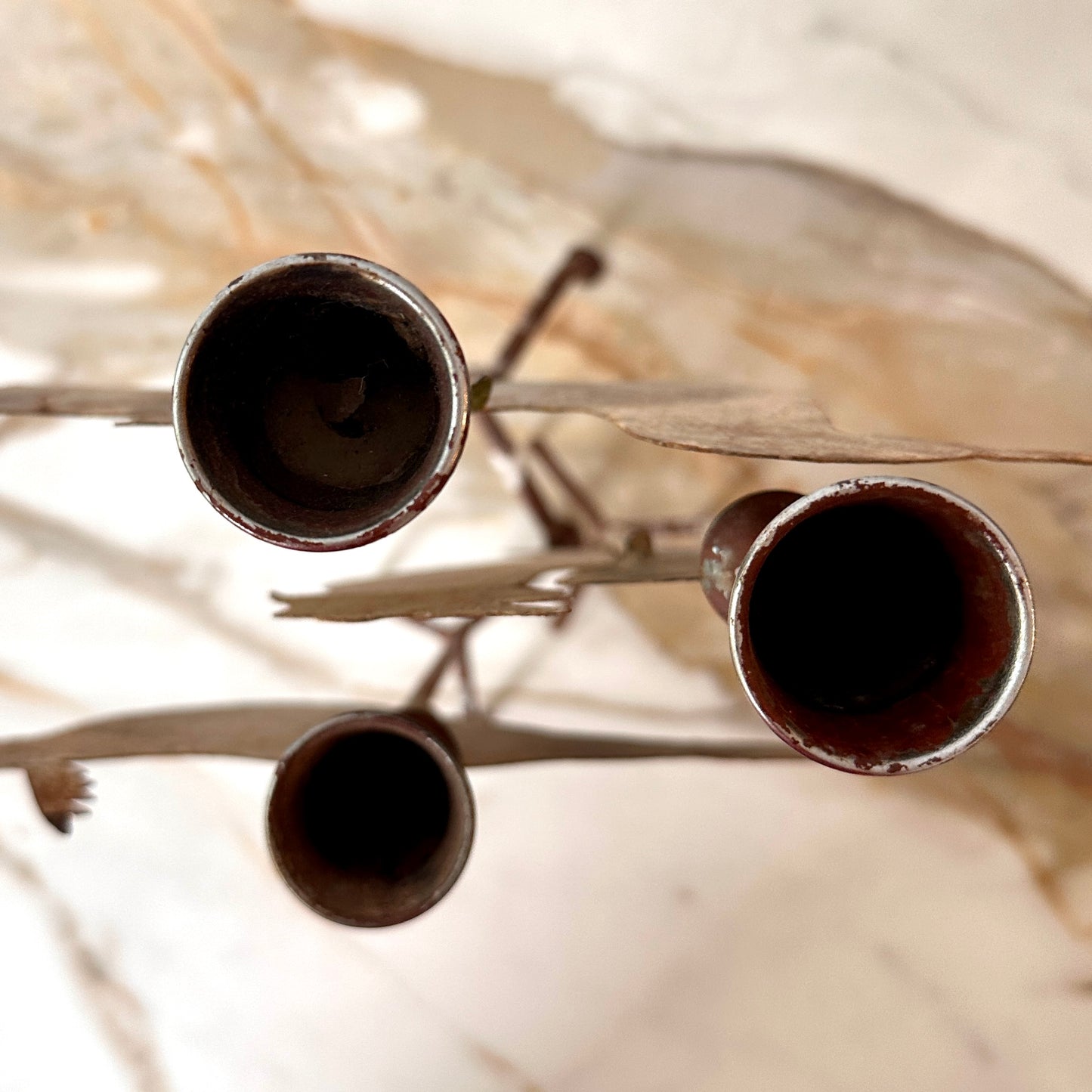 Metal Folk Art Bird Candle Holders - Set of 3