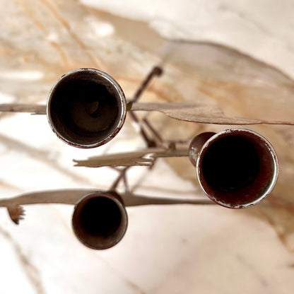 Metal Folk Art Bird Candle Holders - Set of 3
