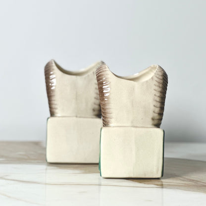 Royal Copley Ram Bookend Planters - Set
