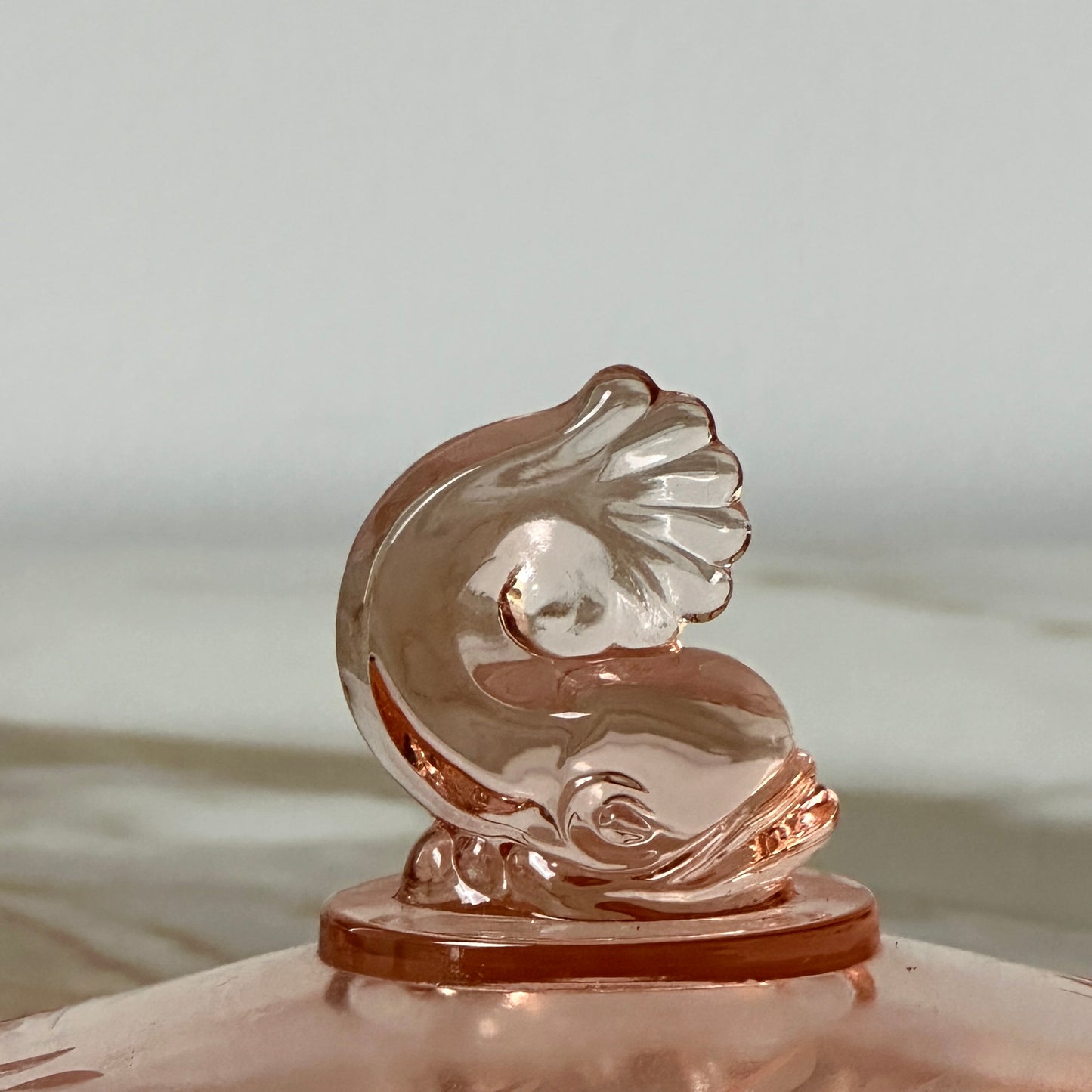 Heisey Lemon Dish & Dolphin Finial