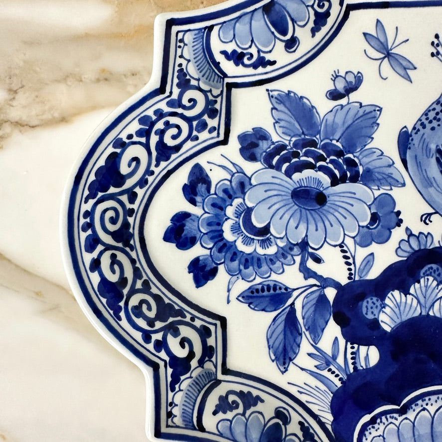 Delft Blue Bird of Paradise Plate Charger