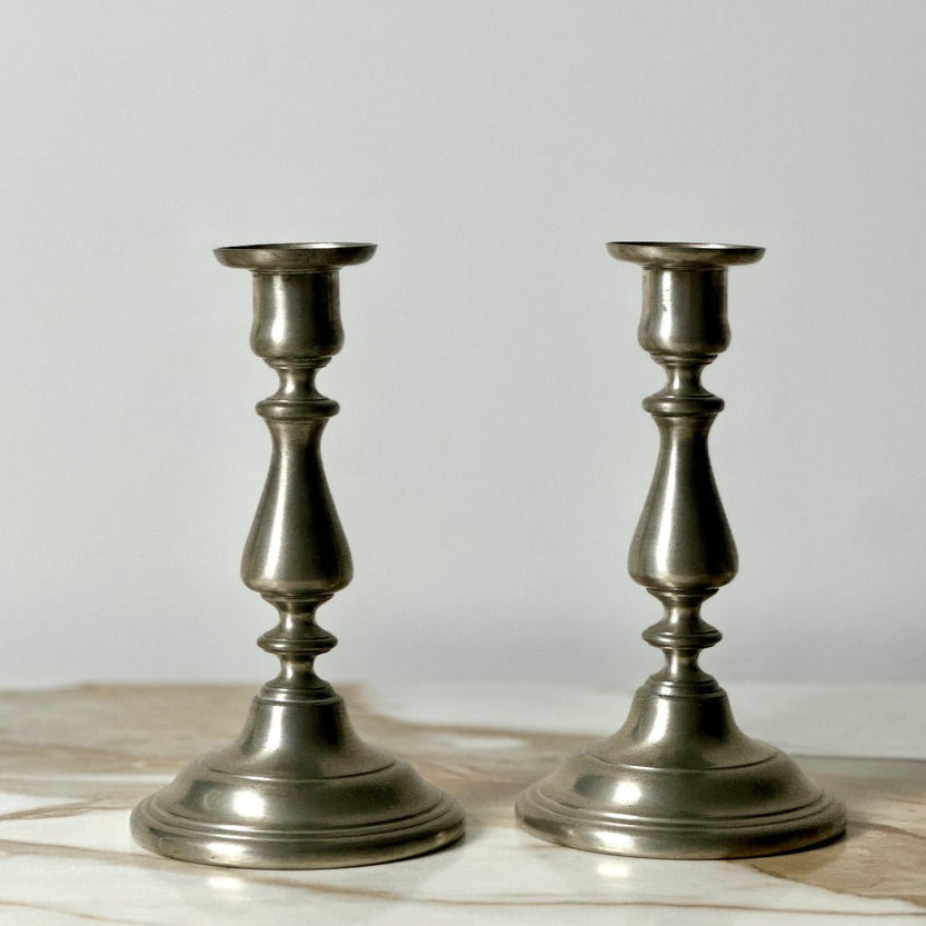 International Pewter Candlesticks - Pair