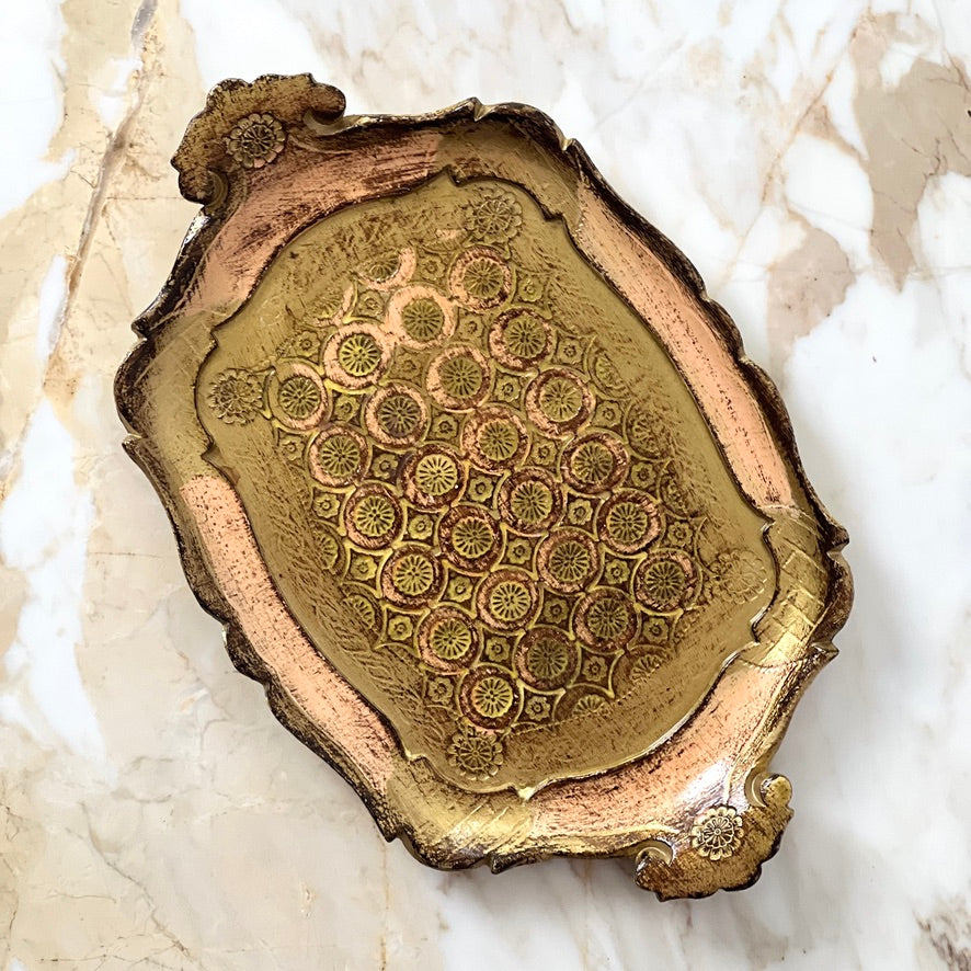Small Florentine Italian Wood Tray
