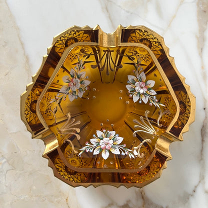 Floral Glass Ashtray