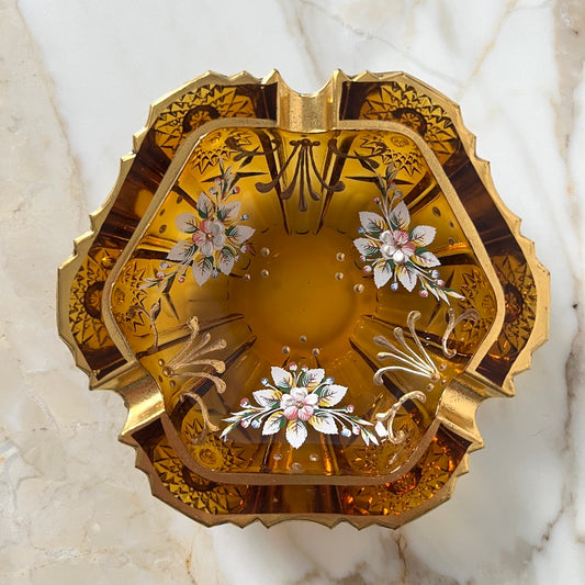 Floral Glass Ashtray