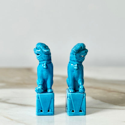 Small Turquoise Foo Dogs - Pair