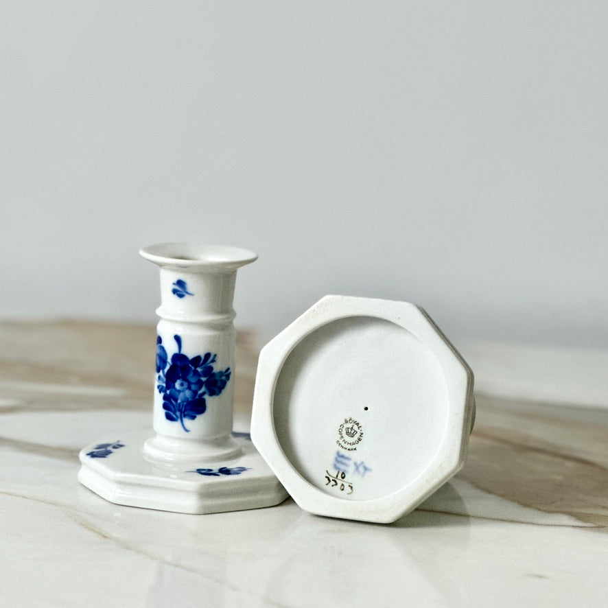 Royal Copenhagen Blue & White Flower Candlesticks