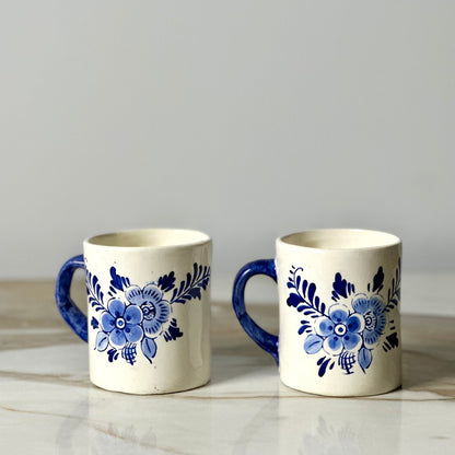 Delft Floral Coffee Cups - Pair