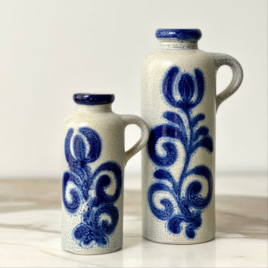 German Salt-Glazed Jug Vases - Pair