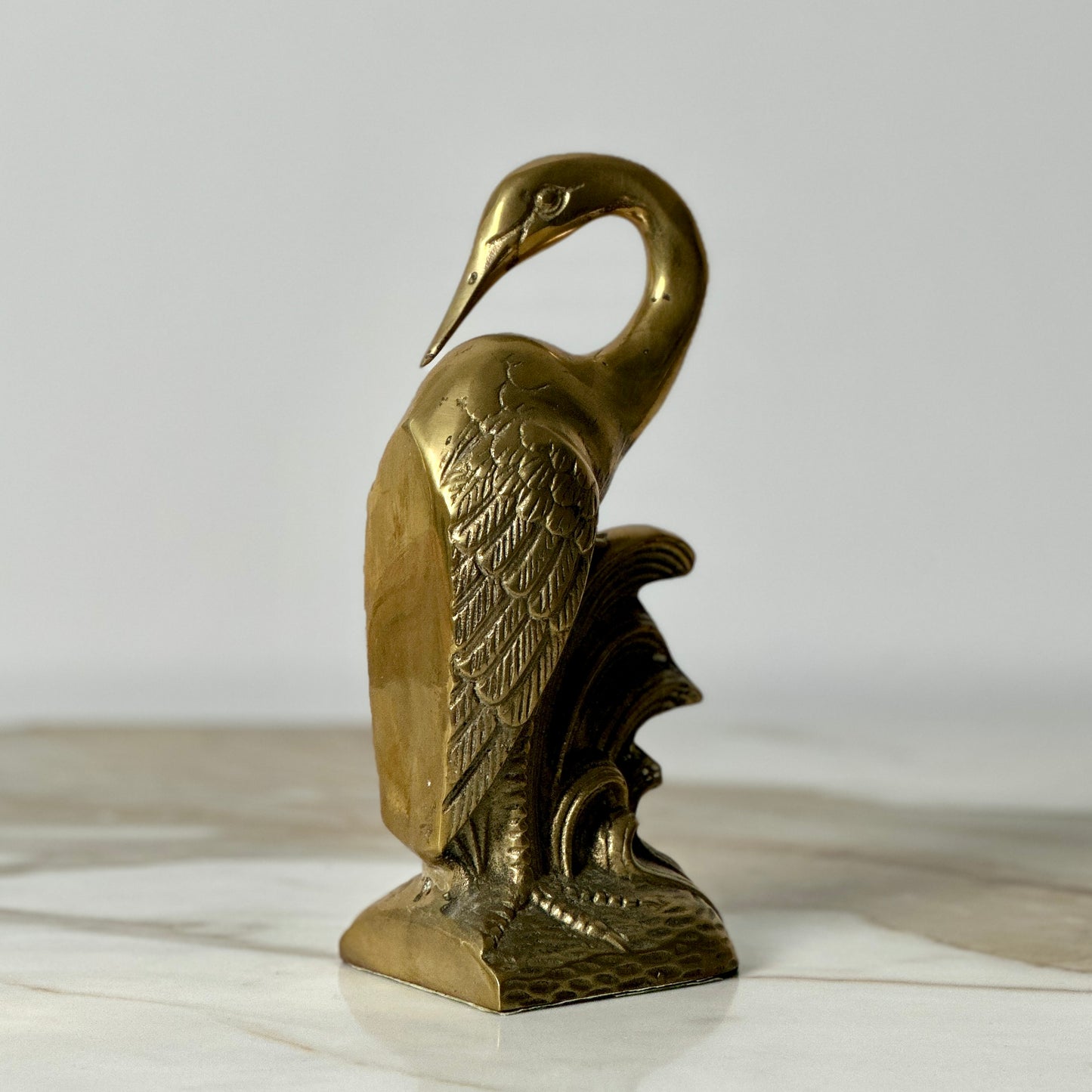 Brass Crane Bookend - Single