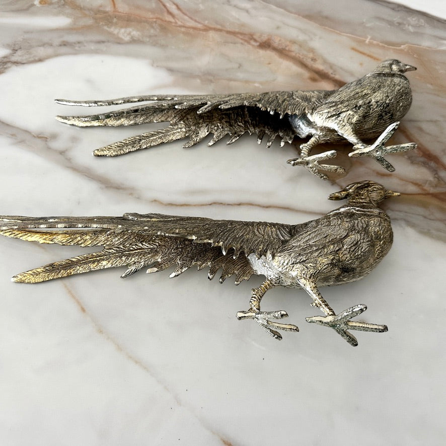 Metal Pheasants - Pair