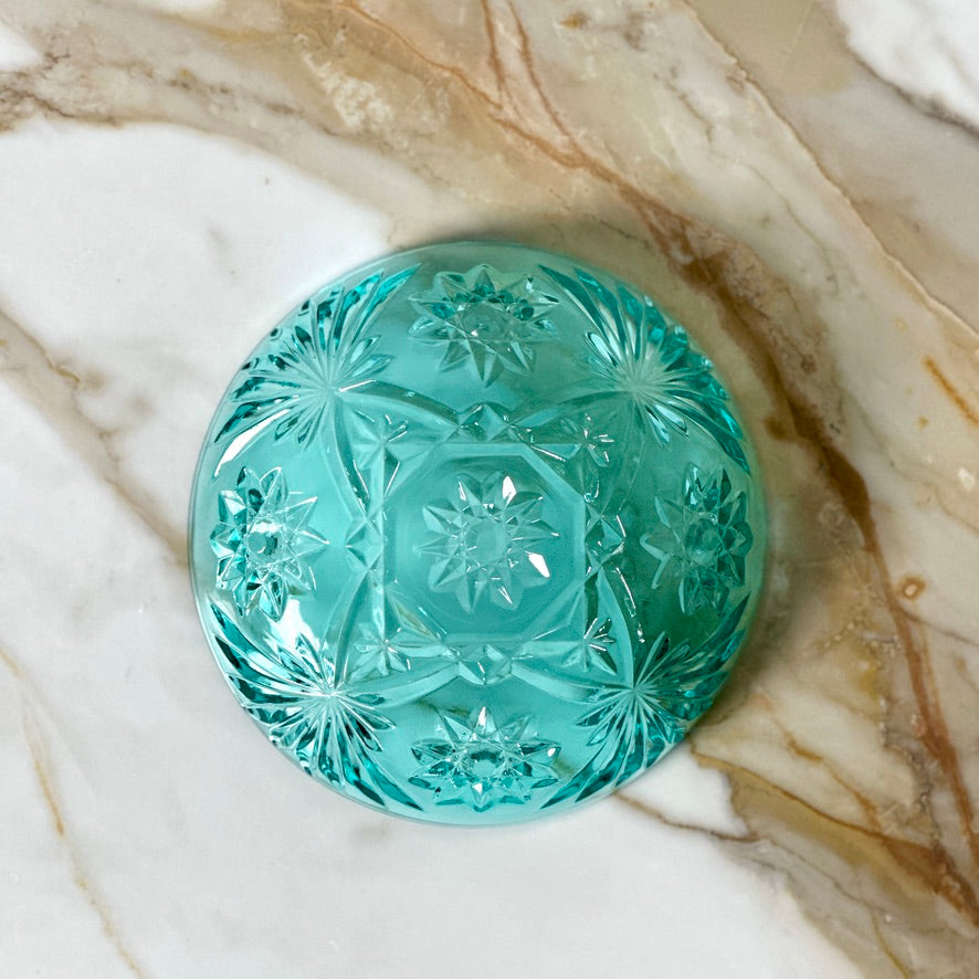 Anchor Hocking Turquoise Glass Star Bowl