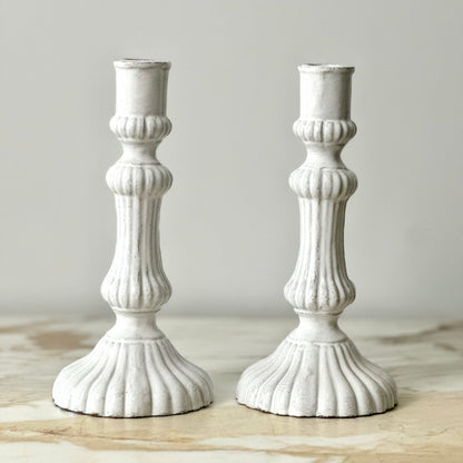 Astier de Villatte Peggy Candlesticks - Pair