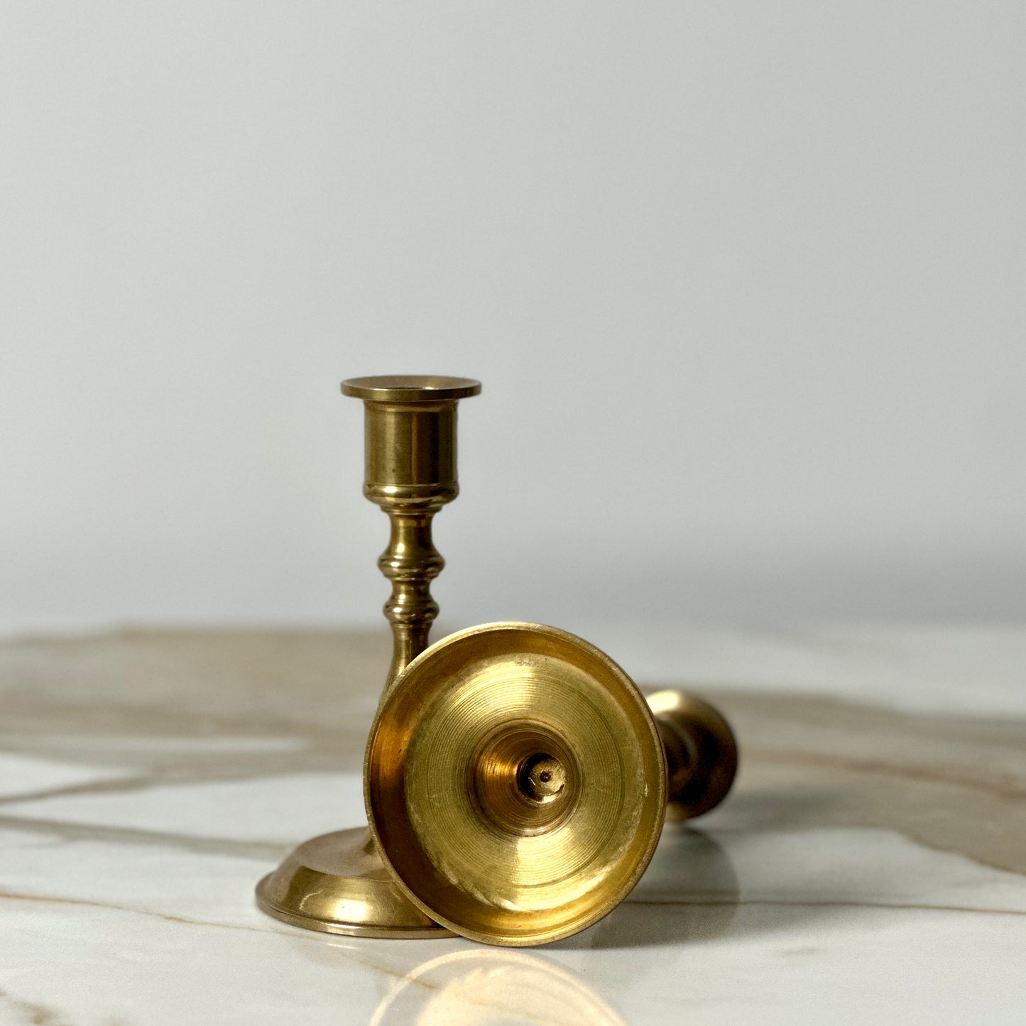 Small Brass Candlesticks - Pair