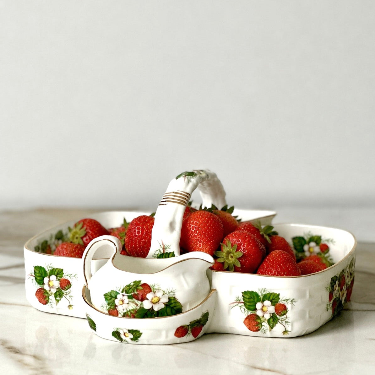 Hammersley Strawberry Porcelain Basket