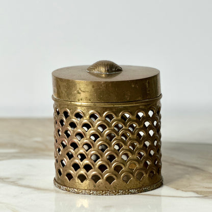 Woven Brass Box With Scallop Shell