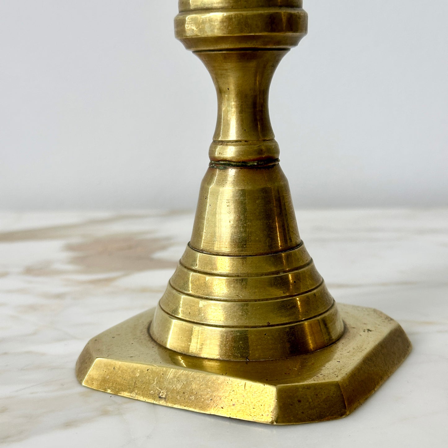 Brass Beehive Candlesticks - Pair