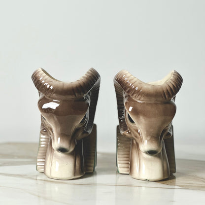 Royal Copley Ram Bookend Planters - Set