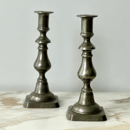 Colonial Casting Co Pewter Candlesticks - Pair