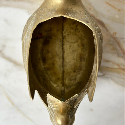 Hollywood Regency Large Brass Swan Planter