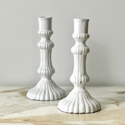 Astier de Villatte Peggy Candlesticks - Pair