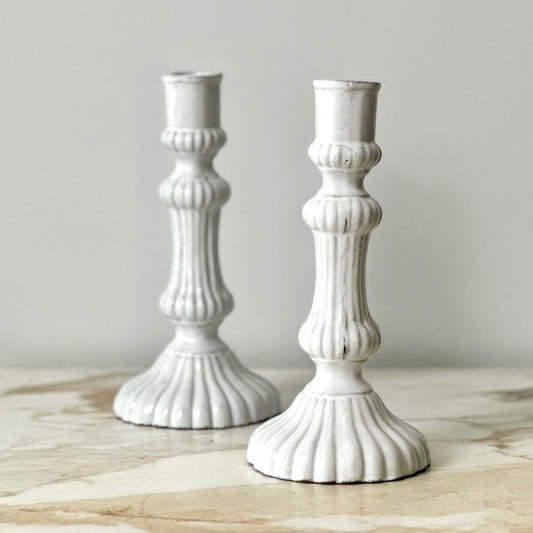 Astier de Villatte Peggy Candlesticks - Pair