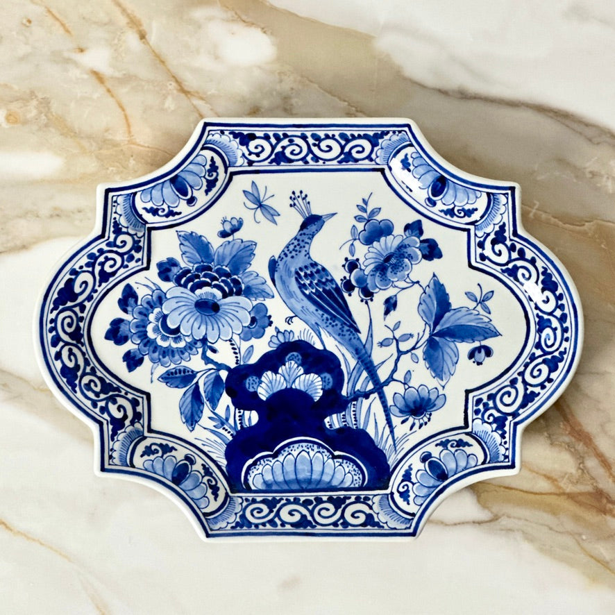 Delft Blue Bird of Paradise Plate Charger