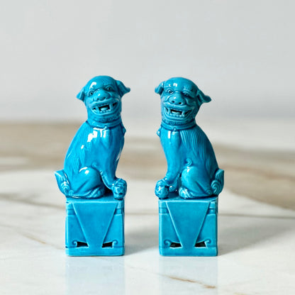 Small Turquoise Foo Dogs - Pair