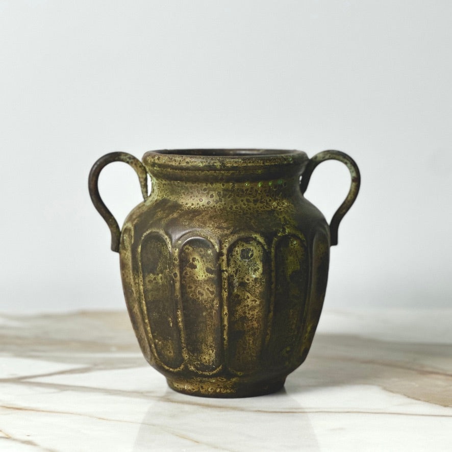 Double Handle Metal Vase