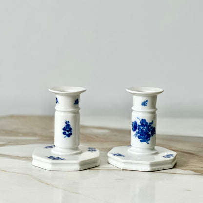 Royal Copenhagen Blue & White Flower Candlesticks