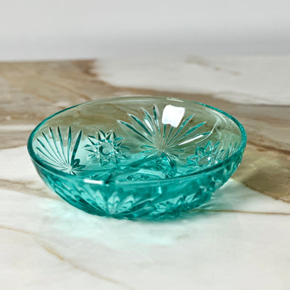 Anchor Hocking Turquoise Glass Star Bowl