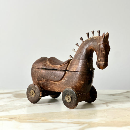 Wooden Horse On Wheels