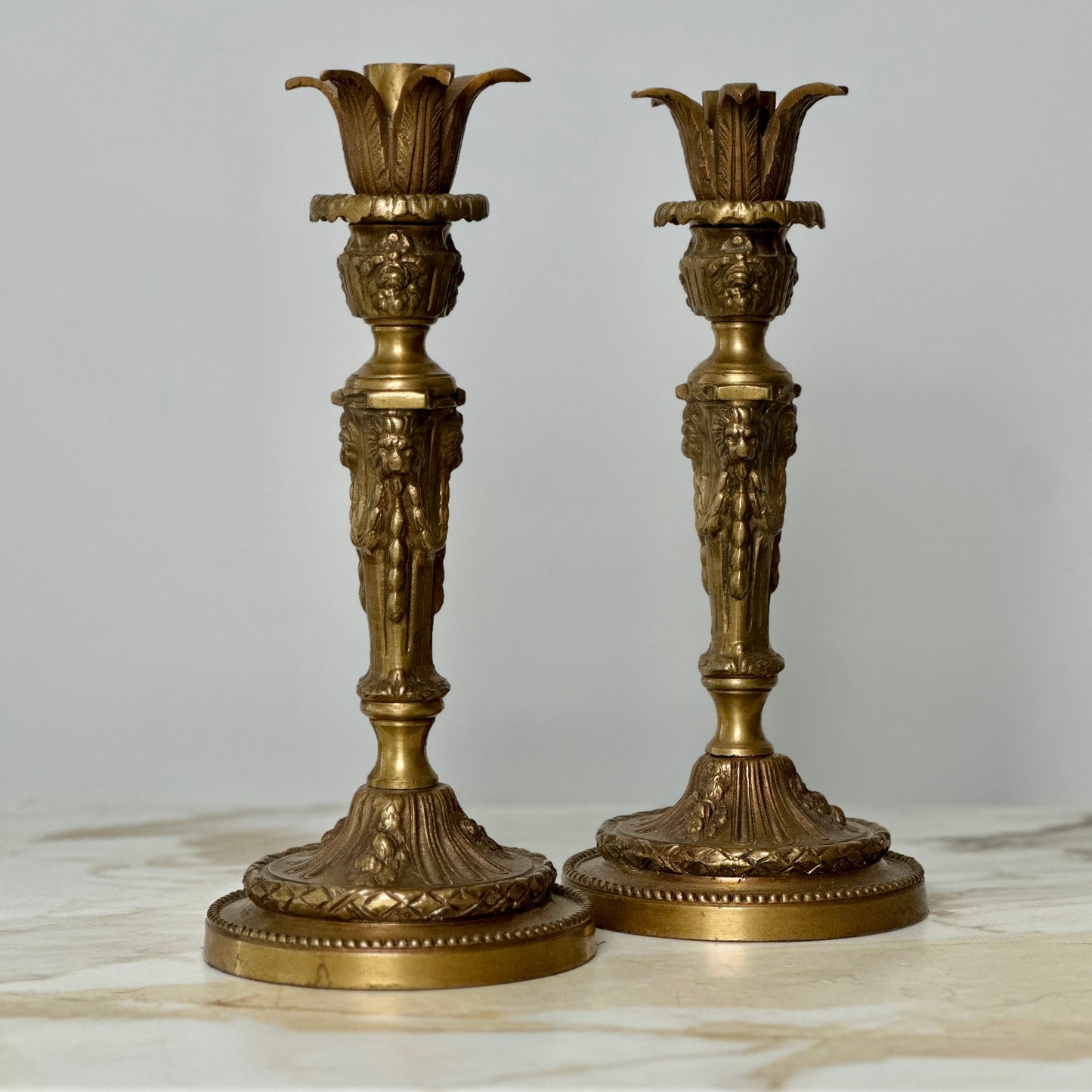 Brass Lion Candlesticks