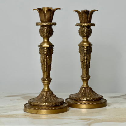Brass Lion Candlesticks