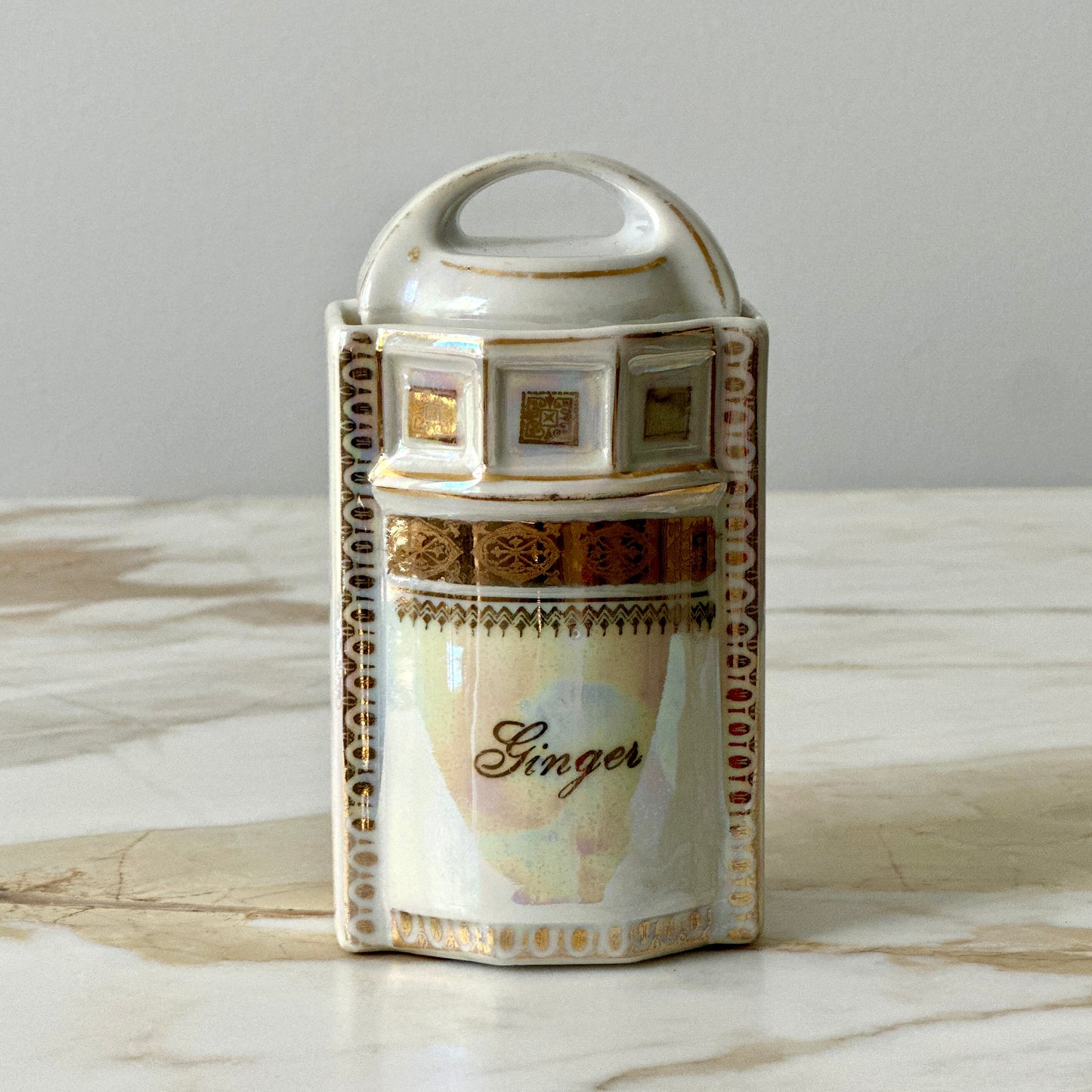 German Lusterware Spice Jars - Set of 6