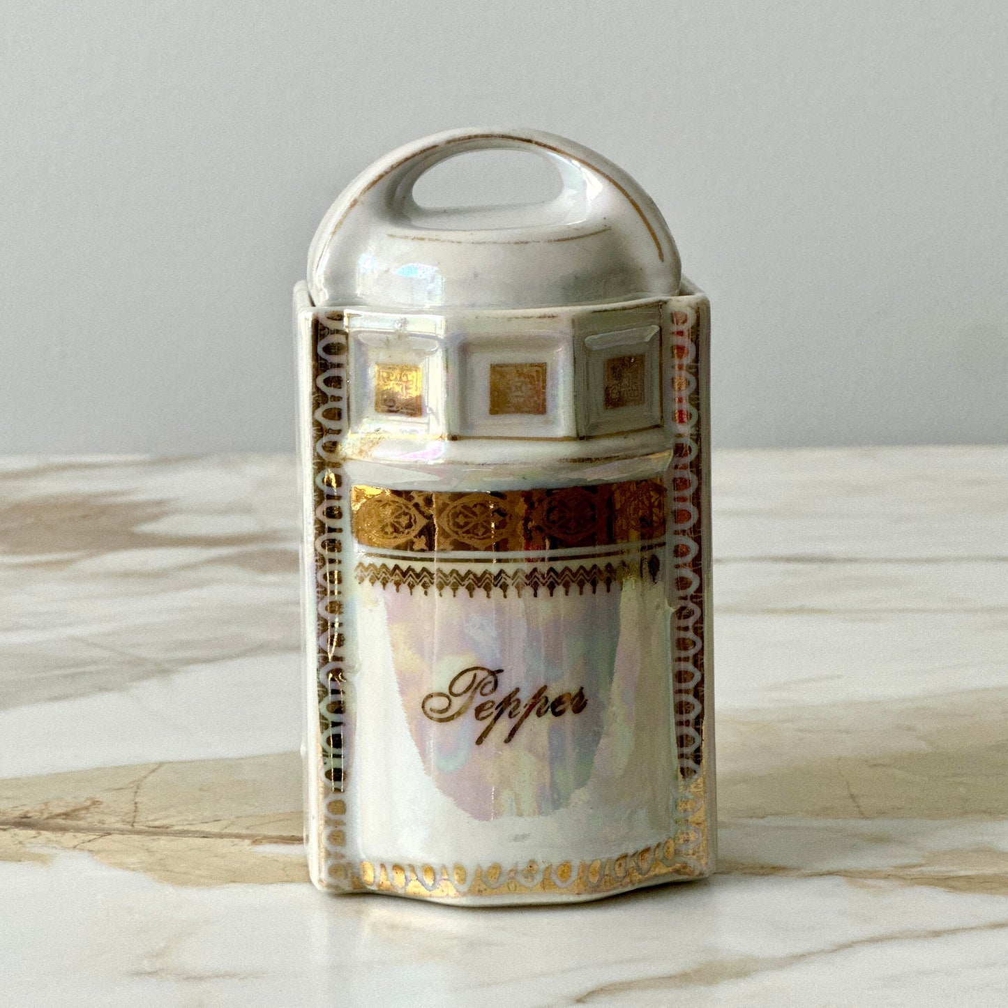 German Lusterware Spice Jars - Set of 6