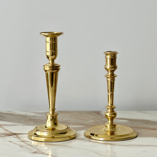 Baldwin Brass Candlesticks - Mismatched Pair