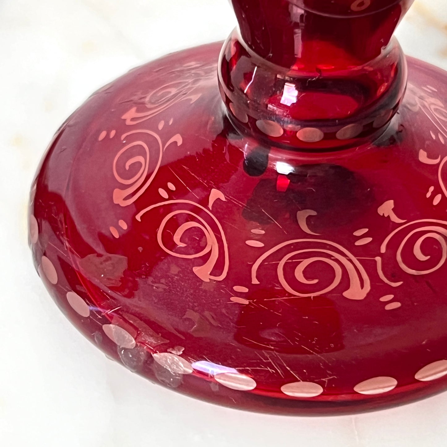 Bohemian Glass Czech Candlesticks