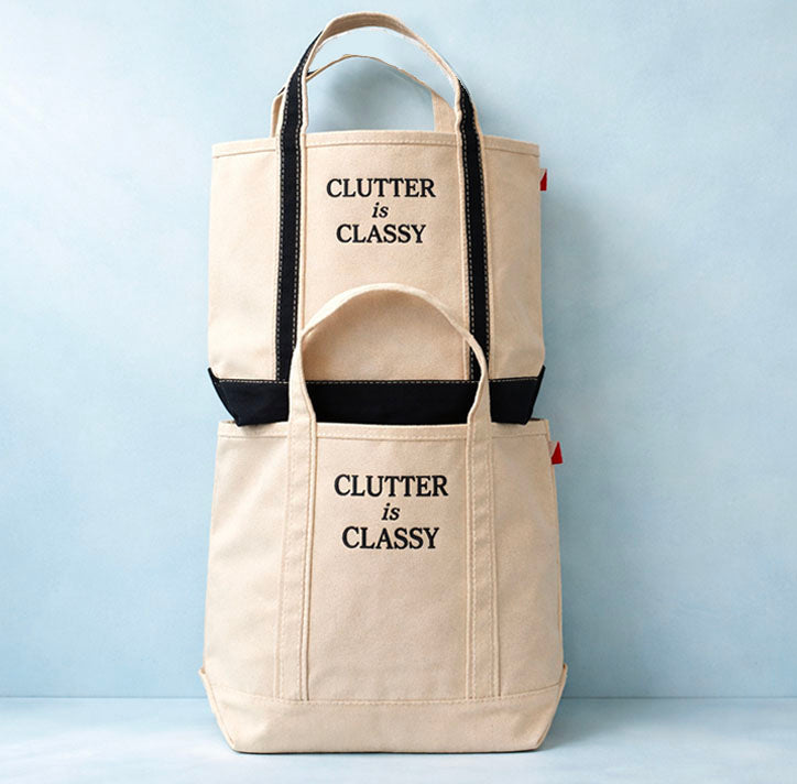 Clutter is Classy Mini Motto Canvas Tote