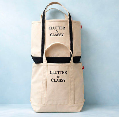 Clutter is Classy Mini Motto Canvas Tote